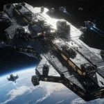 Concept image of the U.S. Space Force orbital warship carrier designed to redefine military defense and control from space