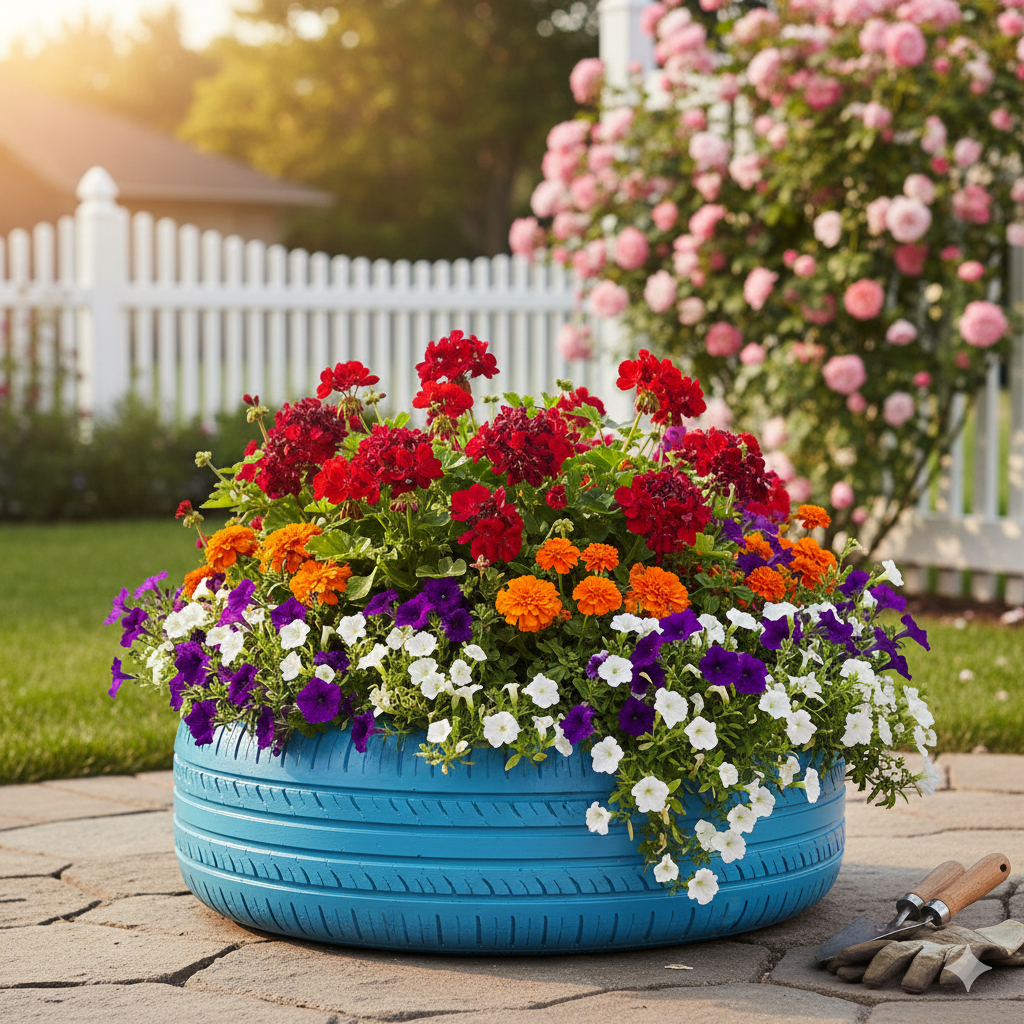 Old Tire Garden Planter