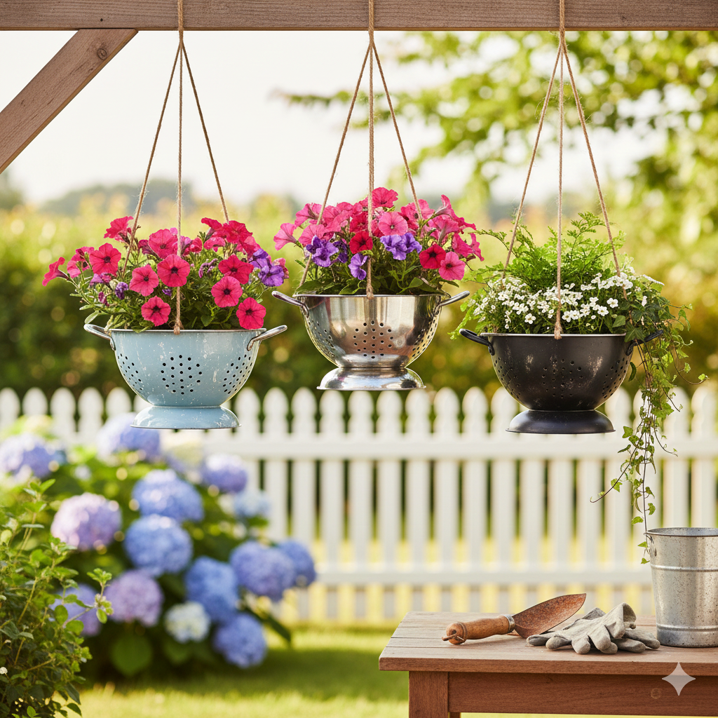 Colander Hanging Planter
