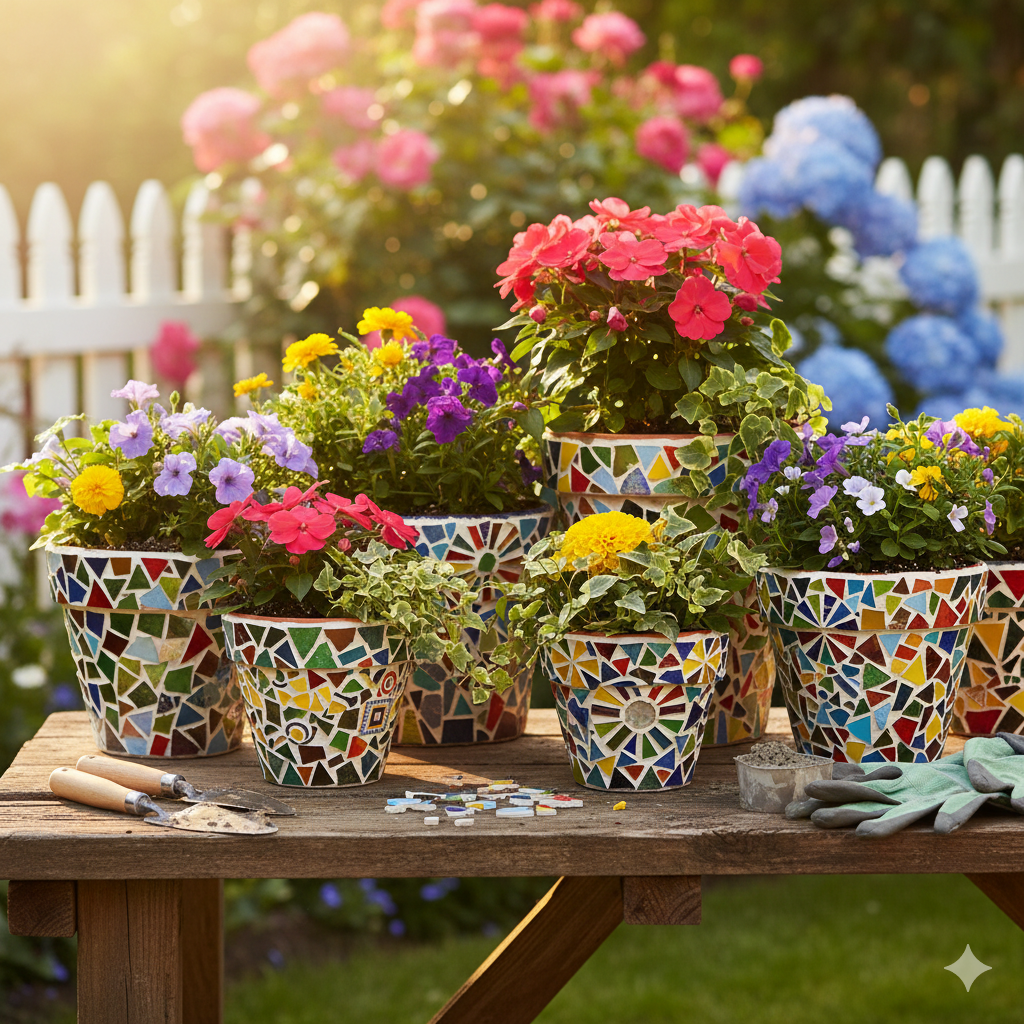 DIY Tile Mosaic Planter