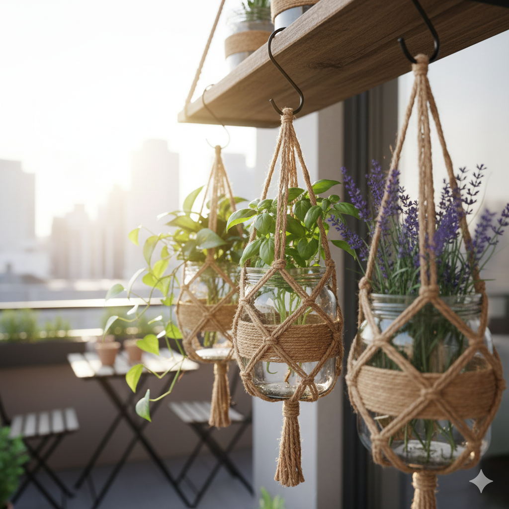 Hanging Mason Jar Planters