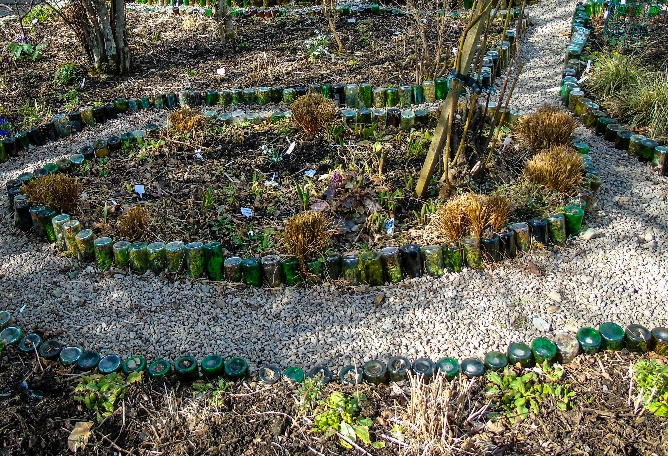 Repurposed Bottle Edging