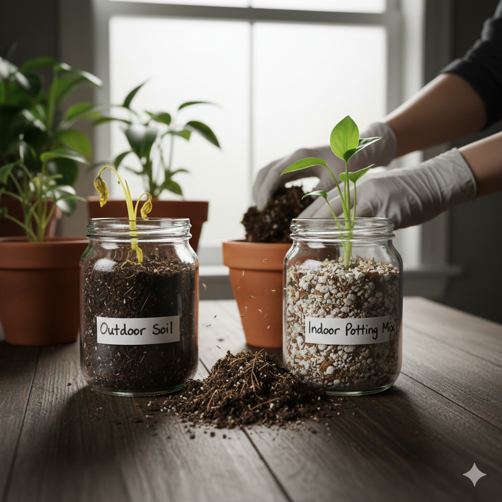 Why You Should Avoid Using Outdoor Soil Indoors